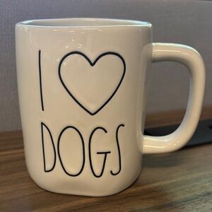 Rae Dunn White 'I Love Dogs' Mug